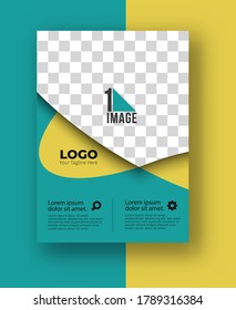 Business flyer with space of image & logo- Brochure magazine cover page & poster template, vector illustration.