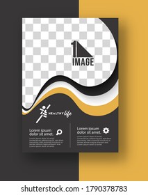 Geschäftsflyer mit Platz für Bild & Logo- Broschüre Titelseite & Plakatvorlage, Vektorgrafik.