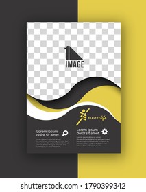 Business flyer with space of image & logo- Brochure magazine cover page & poster template, vector illustration.