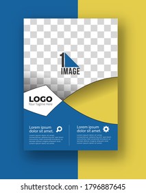 Volante de negocios con espacio de imagen y logotipo - Portada de la revista Brochure y plantilla de afiches, ilustración vectorial.