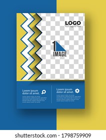 Business flyer with space of image & logo- Brochure magazine cover page & poster template, vector illustration.