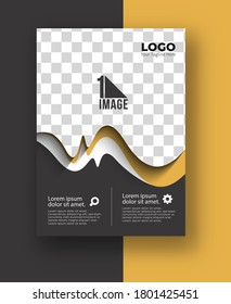 Business flyer with space of image & logo- Brochure magazine cover page & poster template, vector illustration.
