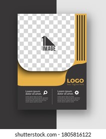 Business flyer with space of image & logo- Brochure magazine cover page & poster template, vector illustration.