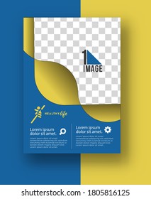 Business flyer with space of image & logo- Brochure magazine cover page & poster template, vector illustration.