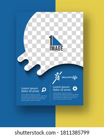 Business flyer with space of image & logo- Brochure magazine cover page & poster template, vector illustration.