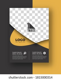 Business flyer with space of image & logo- Brochure magazine cover page & poster template, vector illustration.