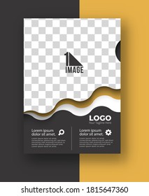 Business flyer with space of image & logo- Brochure magazine cover page & poster template, vector illustration.