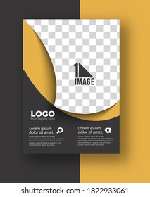 Volante de negocios con espacio de imagen y logotipo - Portada de la revista Brochure y plantilla de afiches, ilustración vectorial.
