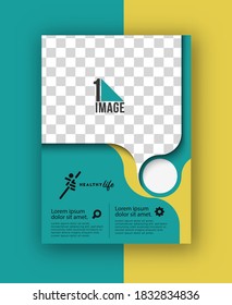 Business flyer with space of image & logo- Brochure magazine cover page & poster template, vector illustration.