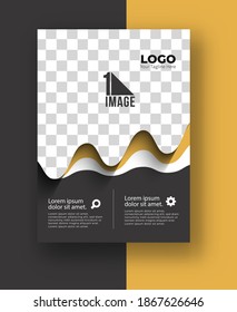 Volante de negocios con espacio de imagen y logotipo - Plantilla de portada de portada de la revista Brochure, ilustración vectorial.