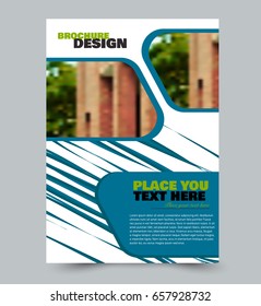 Business flyer template a4 size. Brochure design. Annual report cover. Vector illustration. Blue color