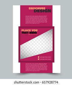Business flyer template a4 size. Brochure design. Annual report cover. Vector illustration. Orange and red color