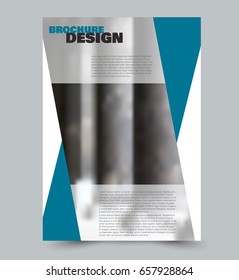 Business flyer template a4 size. Brochure design. Annual report cover. Vector illustration. Blue color
