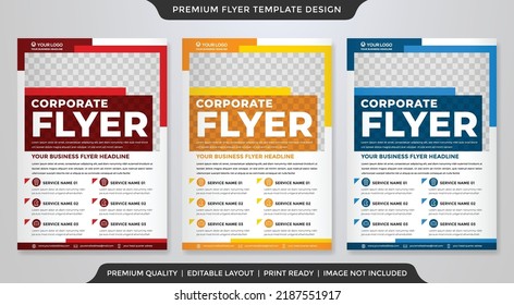 business flyer template with abstract background style and modern concept