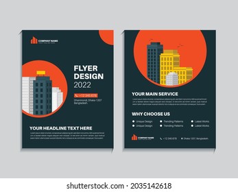 Business flyer template. Abstract Circle lines for business market, Modern Brochure template cover design, annual report, poster with geometric and dark background, vector illustration