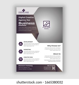 Business Flyer Template abstract vector template. Brochure design, cover modern layout, annual report, poster, flyer in A4 with colorful triangles, science, market with light background.