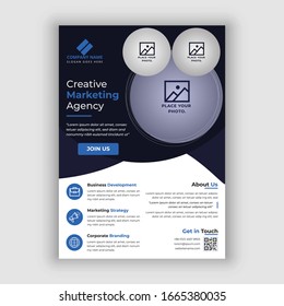 Plantilla de viajero de negocios plantilla vectorial abstracta. Diseño de folleto, diseño moderno de portada, informe anual, afiche, volante en A4 con triángulos coloridos, ciencia, mercado con fondo claro.