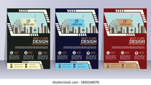 Business Flyer Template abstract vector template. Brochure design, cover modern layout, annual report, poster, flyer in A4.