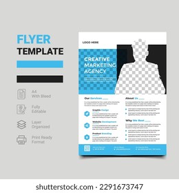 Business flyer template for agency.This flyer has unique shape.