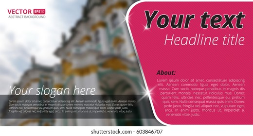 Business flyer template with blur background and place for your text. Use this vector layout for design your website or publications.
