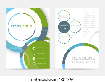 Business flyer template, brochure or corporate banner with circular pattern/vector illustration/A4 size.