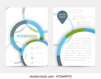 Business flyer template, brochure or corporate banner with circular pattern/vector illustration/A4 size.