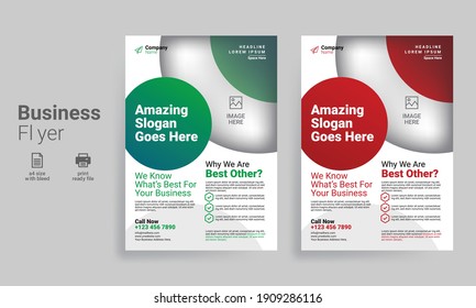 Business Flyer Template, Brochure Cover, Poster design with Case Study Booklet