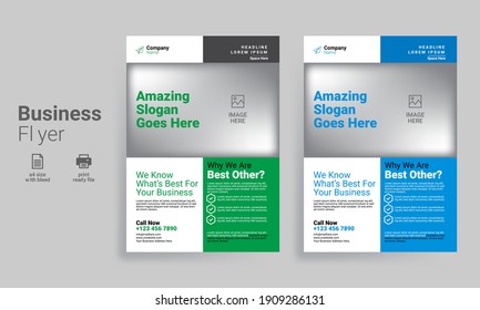 Business Flyer Template, Brochure Cover, Poster design with Case Study Booklet