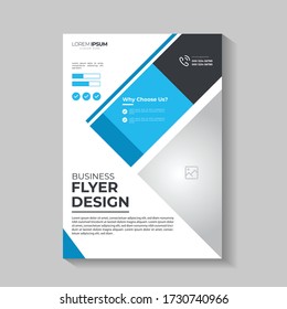 Business flyer template brochure design Annual Report, Magazine, a4, Poster, Corporate Presentation, Portfolio, infographic, layout modern elegant abstract geometric blue color vector brand identity