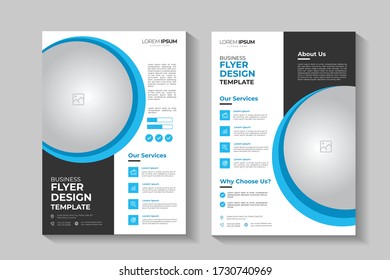 Business flyer template brochure design Annual Report, Magazine, a4, Poster, Corporate Presentation, Portfolio, infographic, layout modern elegant abstract geometric blue color vector brand identity