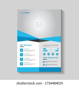 Business flyer template brochure design Annual Report, a4, Poster,  Magazine, Corporate Portfolio,  Presentation,infographic, layout modern elegant abstract vector brand identity with blue color shape