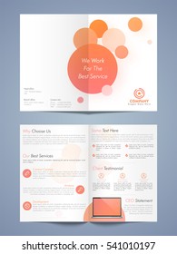 Business flyer, template or brochure design with front and back page presentation.