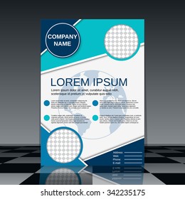 Business flyer template. Brochure, mockup, business report, magazine cover,  placard, banner, poster abstract vector design. A4 format