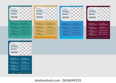 Business flyer template bundle design (full editable) new stylish flyer design,flyer mockup in bright colors. perfect for creative professional business. vector template