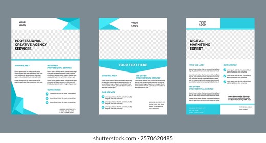 Business flyer template for company advertising and branding