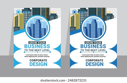 business flyer template with Corporate Book Cover Design Template in A4.