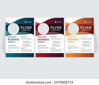 Business Flyer template. Corporate Business Flyer bundle of 3 colour  