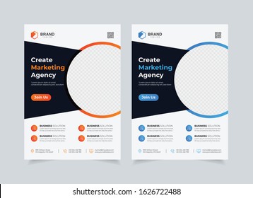 Business Flyer Template Corporate flyer template colorful gradient geometric circle shape