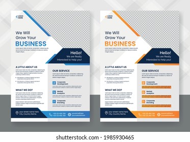 Business Flyer Template, Corporate Leaflet template, colorful gradient geometric circle shape