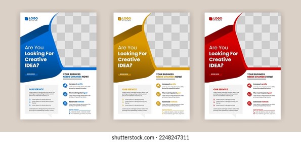 business flyer Template  Corporate Flyer pamphlet brochure cover design layout with abstract shape Colorful concepts