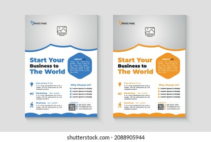 Business flyer template design a4 2 Color amazing design easy editable