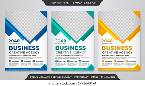 business flyer template design with abstract style and modern concept