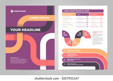 Business flyer template design. Data graphs. Vector financial and marketing charts.