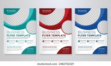 business flyer template design with minimalist concept and clean style use for corporate ads and business profile