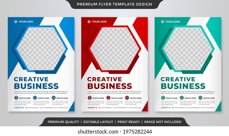 business flyer template design with modern layout and abstract background 