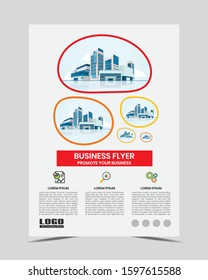 Business Flyer Template Design. poster brochure cover design layout space for photo background, vector illustration template in A4 size. report, catalog, magazine.