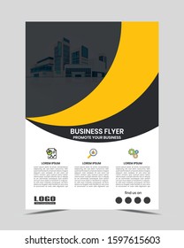 Business Flyer Template Design. poster brochure cover design layout space for photo background, vector illustration template in A4 size. report, catalog, magazine.