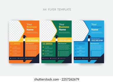 business flyer template design Set