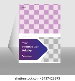 business flyer template design, space for photo background