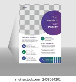 business flyer template design, space for photo background